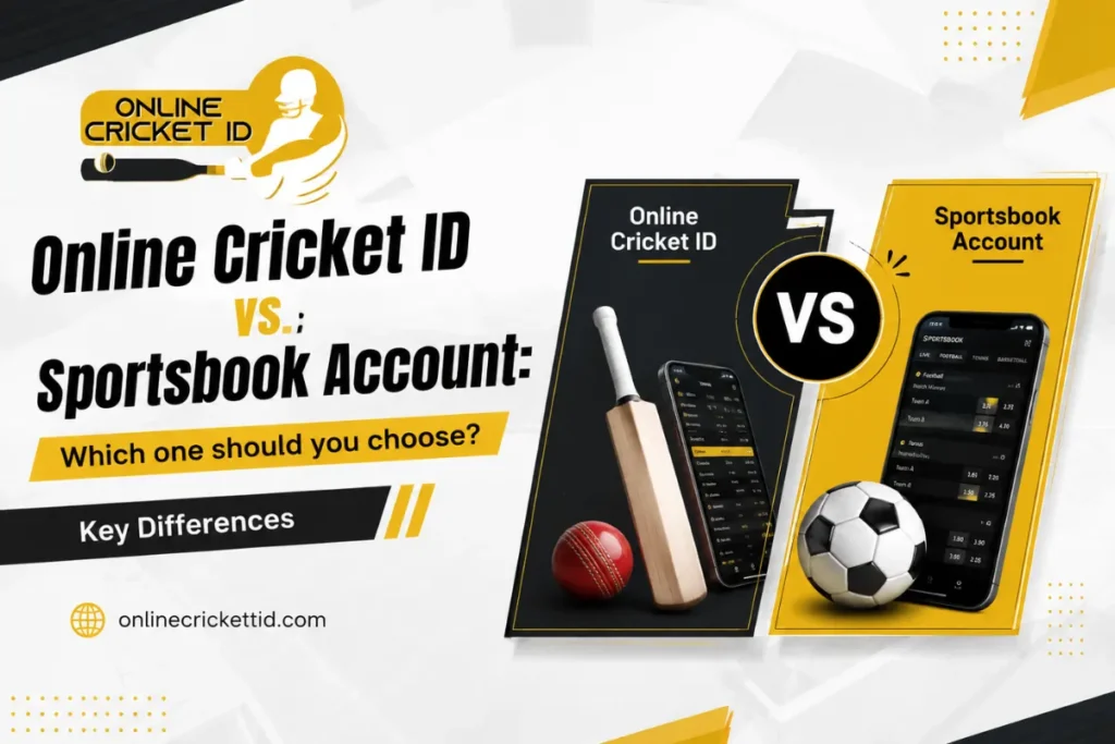 Online Cricket ID vs. Sportsbook Account comparison showing key differences and choosing the right option
