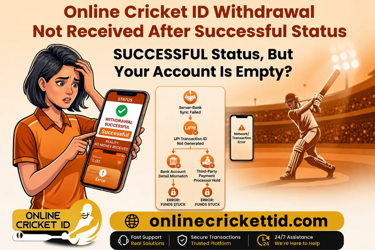 Online Cricket ID Withdrawal Not Received After Successful Status
