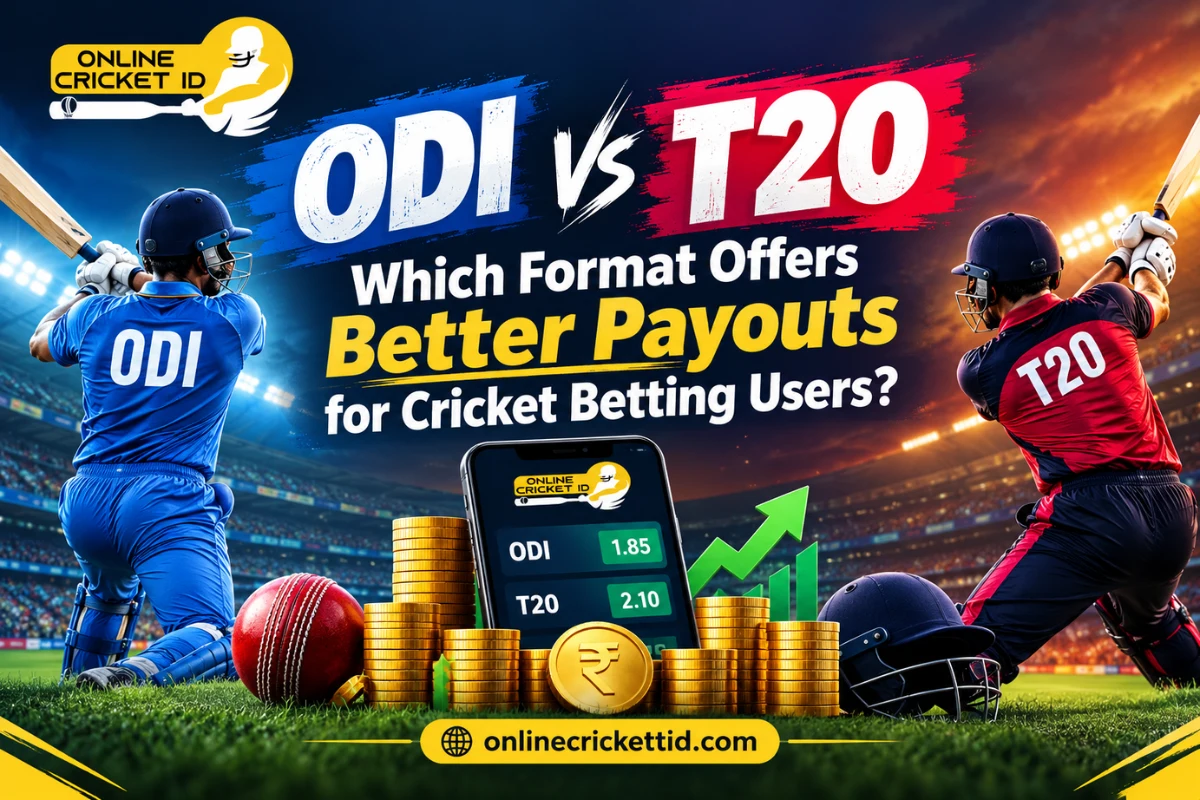 ODI vs T20 cricket betting payout comparison featuring Online Cricket ID and onlinecrickettid.com